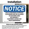 Signmission Due To Insurance Purposes Customers Are, 10 in W x Rectangle, Vinyl Decal OS-2PACK-NS-D-710-L-11591 - alternate 4